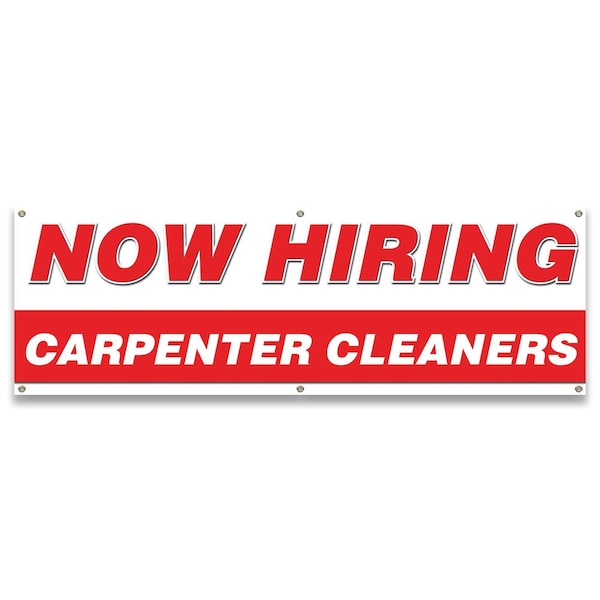 Now Hiring Carpenter Cleaners Banner Apply Inside Accepting Application Single Sided